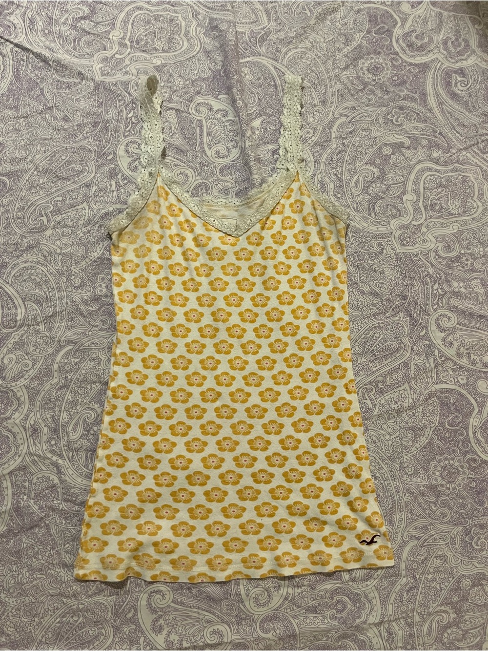 Y2K Vintage Hollister Lace Trim Floral Cami